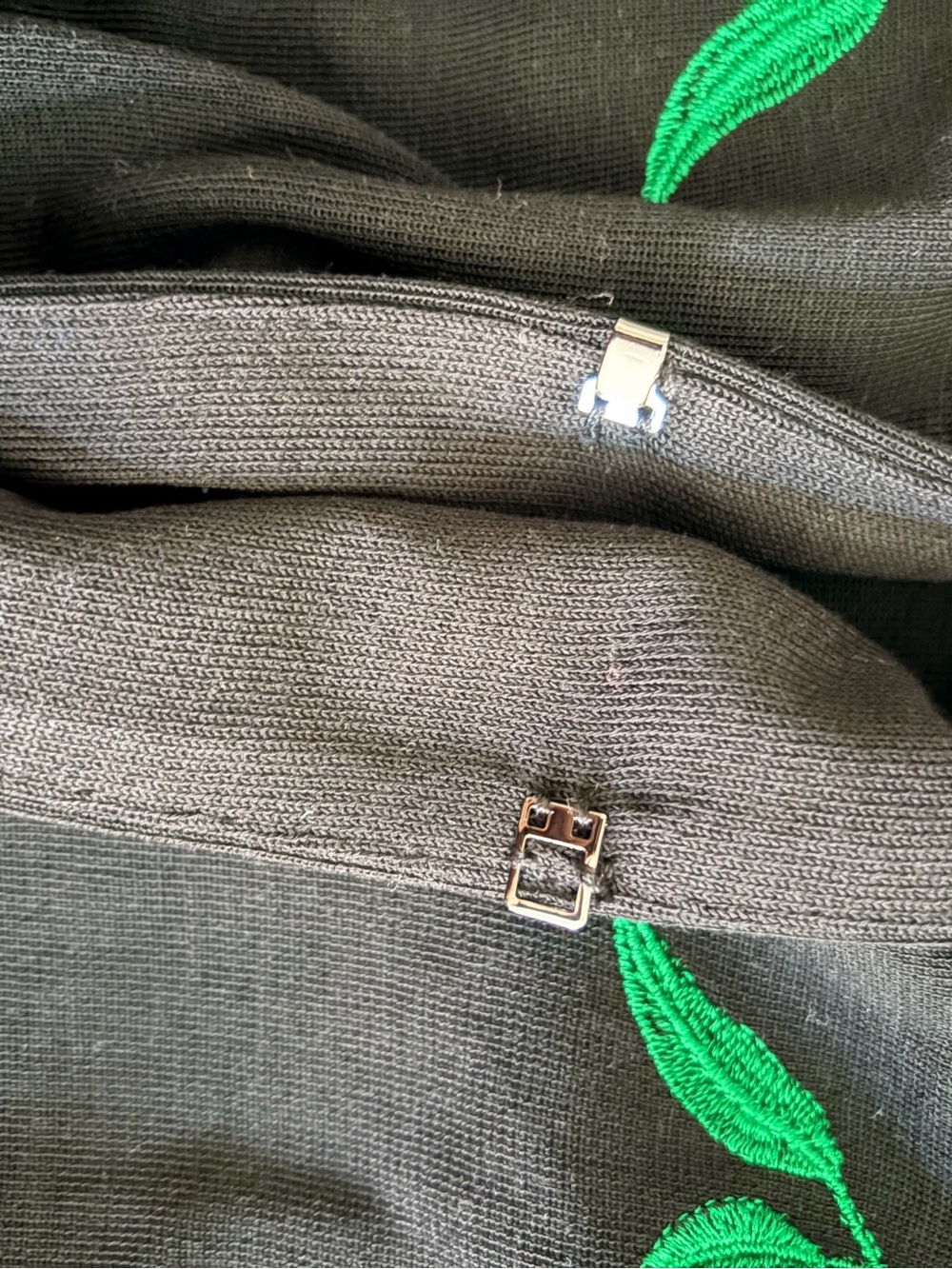 Ming Wang Black Green Embroidered Open Front Jacket Blazer Cardigan, Small - Picture 4 of 10